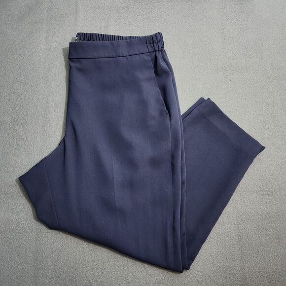 J. Crew Women 18 Navy High Rise Elastic Waist Jamie Dress Pant - Picture 1 of 11